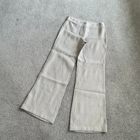 Eileen Fisher 100% Linen Gray Wide Leg Pants in Gray US 2P   - Q1240 - Picture 1 of 8